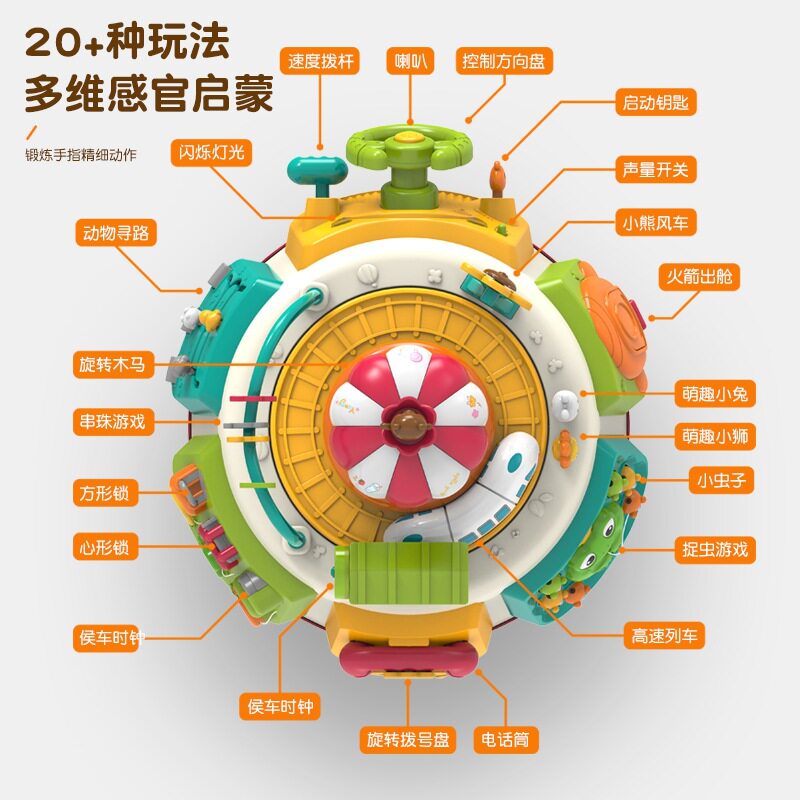 乐飞早教百宝箱六面体游戏桌四代1-2岁益智玩具生日礼物多功能图片