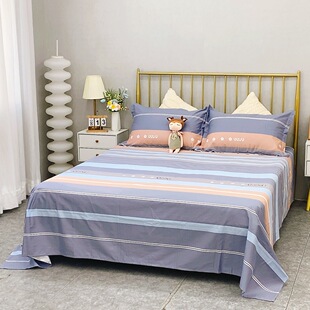 纯棉60s高支高密加厚加密床单100全棉单件双人棉布斜纹