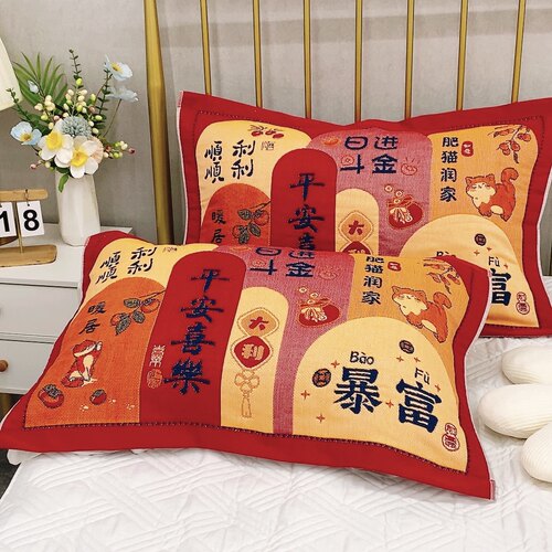 纱布枕巾50x80cm加厚纯棉提花隔脏隔油透气吸汗纱布枕巾