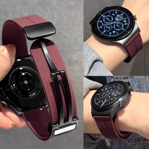 硅胶磁吸适用华为gt6pro新款简约GT5/4运动男女watch4/5手表腕带
