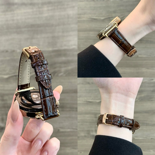 亮面竹节纹真皮适用华为GT7pro手表新款简约watch5/6女款gt65腕带