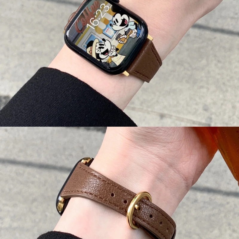 适用苹果手表iwatch10表带新款真皮小蛮腰876秋冬applewatch9女款