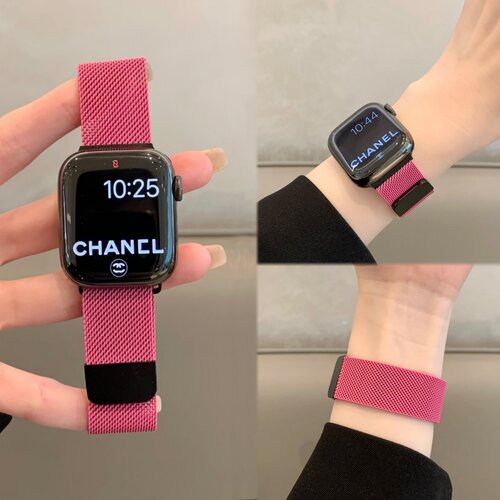 米兰尼斯金属磁吸适用苹果S10手表表带iwatch9代新款SE女款87腕带