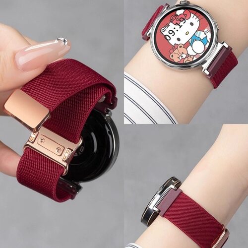平纹编织磁吸适用华为GT7pro手表表带新款弹力gt6543男女watch4/5