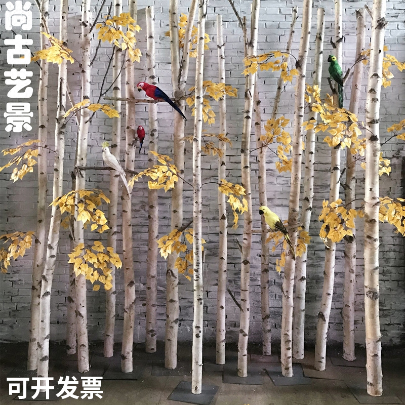 天然白桦树干各种尺寸原木装饰
