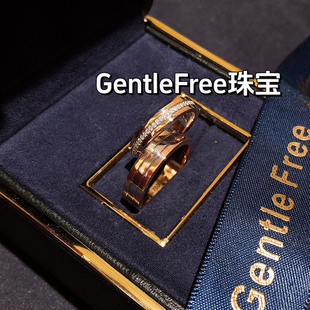 GentleFree珠宝定制18K金三色金钻石戒指三生三世情侣对戒婚戒