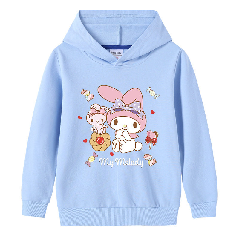 儿童纯棉长袖女童春秋款连帽卫衣可爱美乐蒂套头卫衣宝宝童装衣服