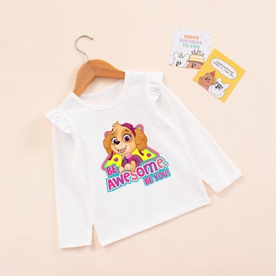 女童纯棉长袖t恤儿童春秋上衣小女孩圆领打底衫女宝宝汪汪队衣服