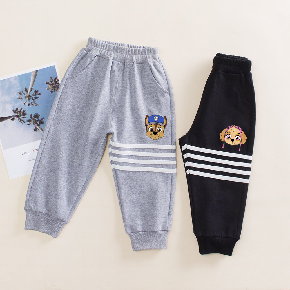 儿童春秋裤子男童帅气运动裤女童秋装宽松纯棉卫裤宝宝旺旺队童装