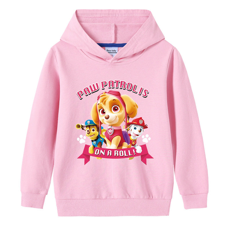 儿童春款汪汪队休闲男女童纯棉连帽卫衣儿童小狗套头宝宝长袖卫衣