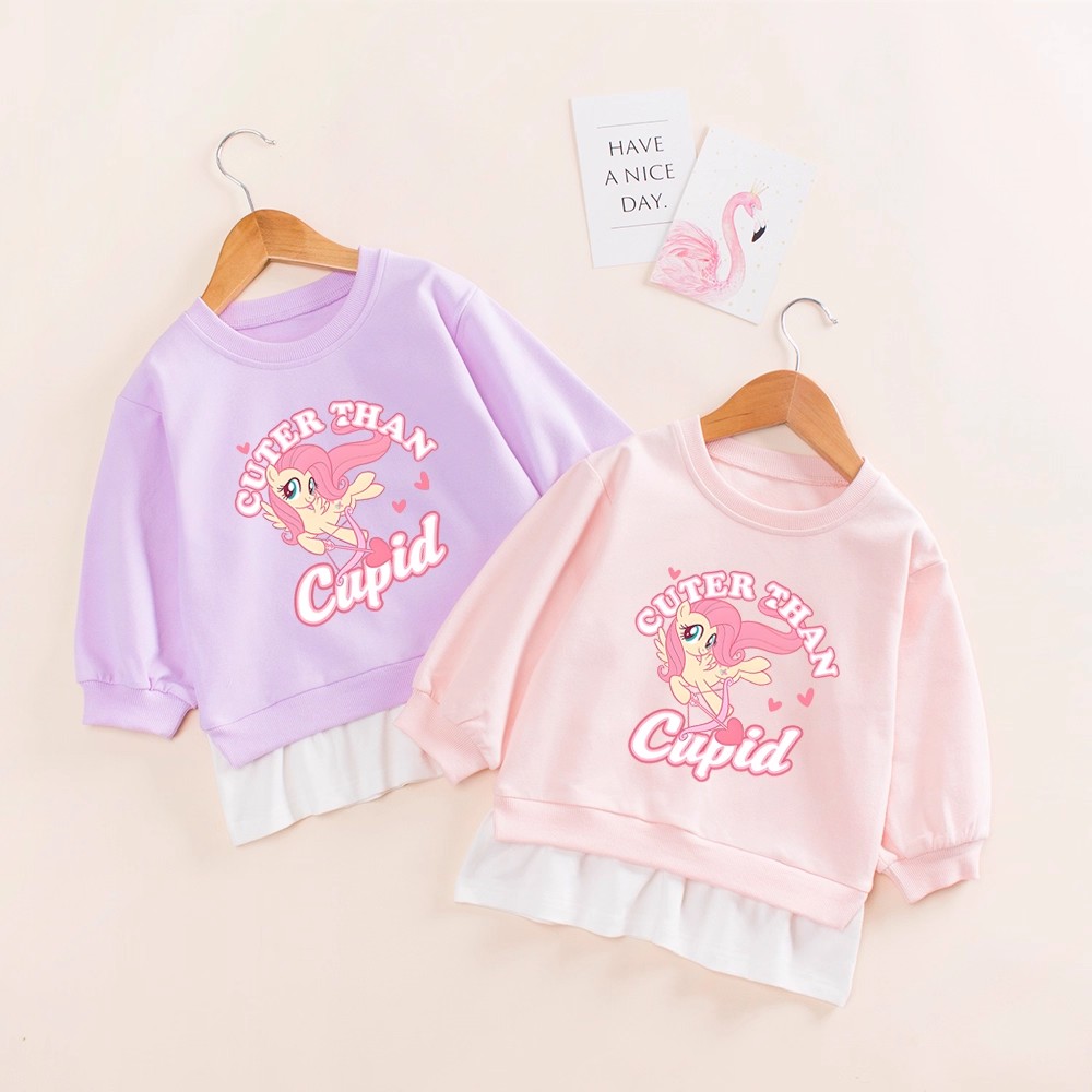 春秋女童独角兽衣服小童宝宝可爱小马衣服女孩粉色长袖休闲卫衣秋