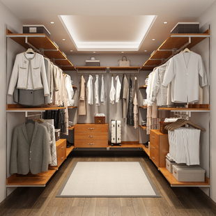 步入式金属衣柜家用卧室全实木钢架衣帽架钉墙壁挂式开放式衣帽间