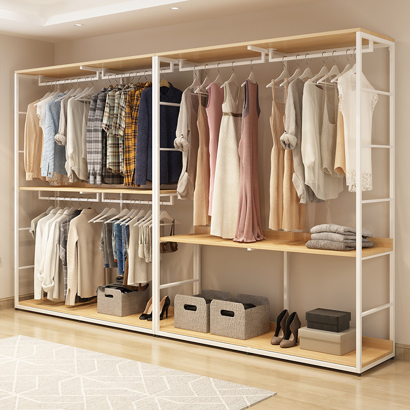 金属衣柜开放式衣帽间落地卧室铁架挂衣架置物架步入式衣橱衣帽架