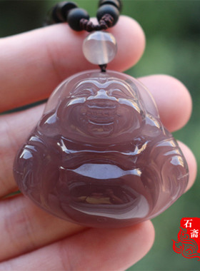 原色精雕立体笑佛招财挂件玉髓