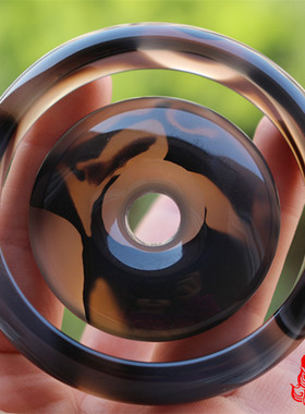 俏色海洋玉髓同料平安扣玛瑙手镯