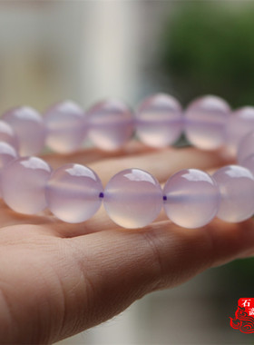 原色冰种通透紫罗兰玉髓玛瑙手串
