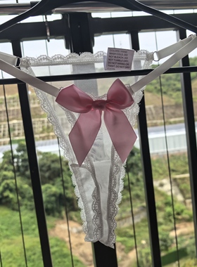 网纱透视 欧美外贸性感薄款蝴蝶结丁字裤女 T裤丁裤