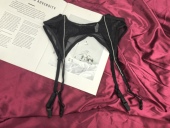 黑色网纱 欧美外贸简约性感防滑吊袜带 水钻