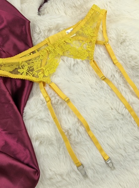 S 腰围64-75㎝ 外贸刺绣吊袜带 微瑕