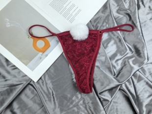 胖MM镂空半透明丁裤 大码 T裤 欧美外贸蕾丝性感一字带内裤 1XL 4XL