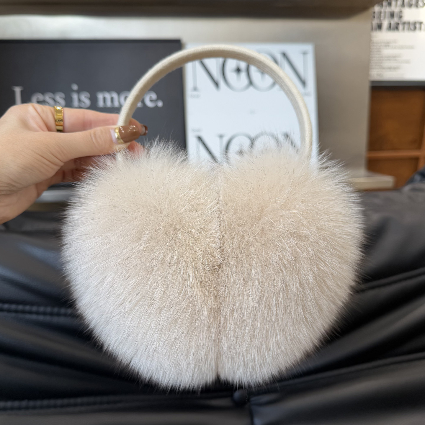 真狐狸毛超大耳捂耳罩耳包秋冬女毛绒耳暖可爱防冻保暖加厚可调节