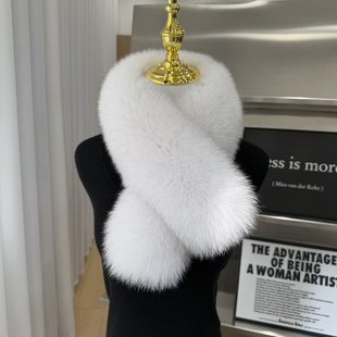 真狐狸毛围巾女冬季双面保暖百搭整张真毛领气质皮草围脖韩版加厚