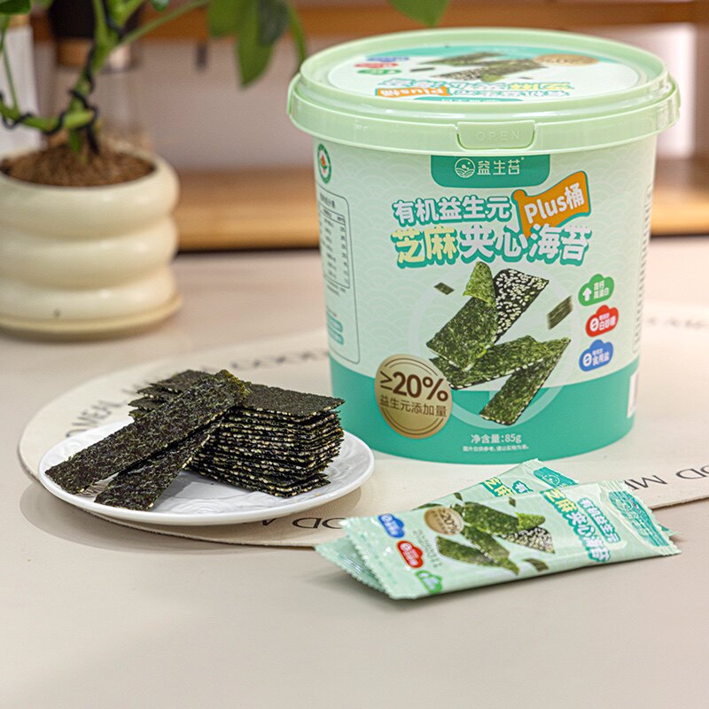 益生苔有机益生元芝麻夹心海苔27g 孕妇儿童健康休闲即食零食脆片