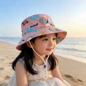 夏季儿童防晒遮阳帽宝宝渔夫帽婴儿帽子春秋薄款盆帽男女童防晒帽