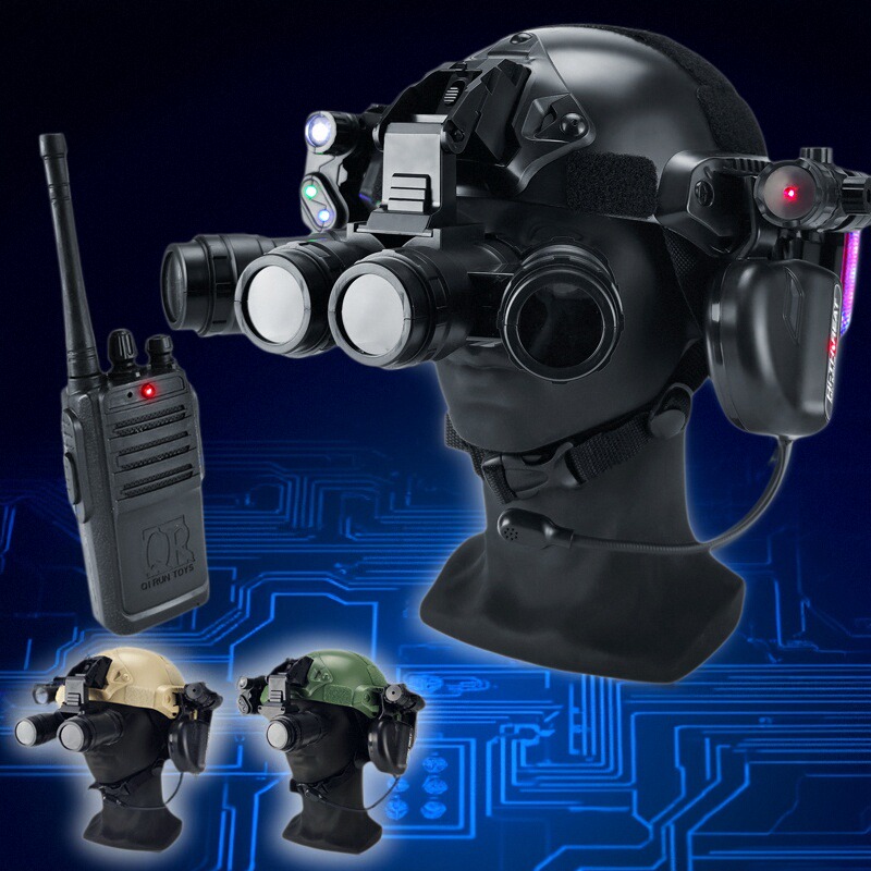 户外战术头盔特种兵头盔式通讯设备战术耳机耳麦夜视仪模型