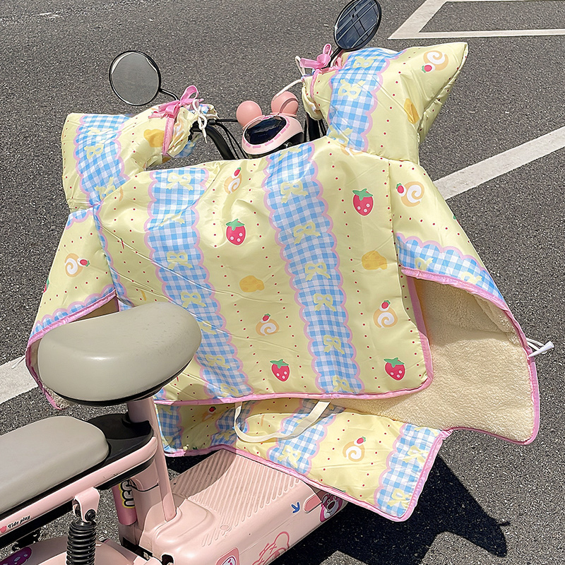 高颜值冬季加绒加厚电动车挡风被