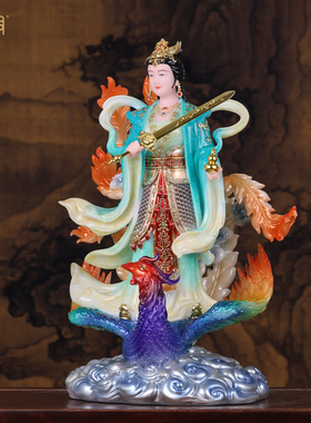 汉白玉九天玄女娘娘佛堂供奉摆件
