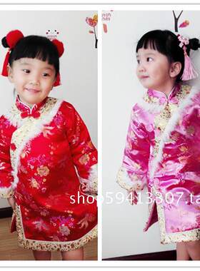断码捡漏新年女童唐装礼服棉衣婴儿童套装宝宝满月婴幼儿周岁服
