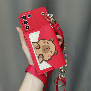 适用realme真我Q3s手机壳realmeq3s斜跨背带挂脖绳手机套RMX3461