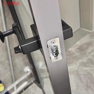 铝合金长方形侧锁玻璃门卫生间平开门锁厨房通用无钥匙卫浴门锁.