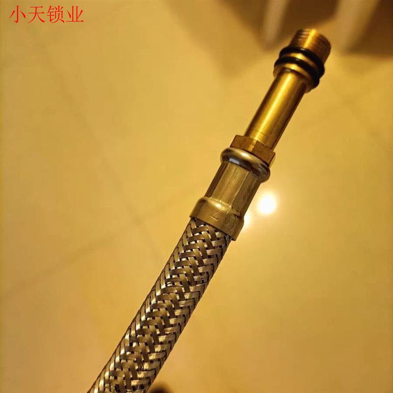 水龙头菜盆防爆冷热编织面盆304不锈钢上水管进水管尖头软管配.