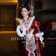 冬季 出嫁新娘出租高端重工毛领丝绒秀禾服婚服租赁2024新款 琼兰