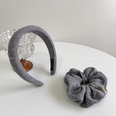 秋冬软糯马尾大肠发圈高颅顶海绵发箍压夹发卡头箍丸子头发绳扎发