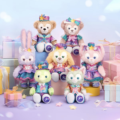 香港迪士尼乐园20周年钥匙扣星黛露玫玫贝儿达菲饼饼SS公仔挂件