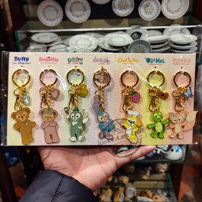 香港迪士尼金属包挂件达菲玫玫贝儿饼饼星黛露OLU七宝卡通钥匙扣