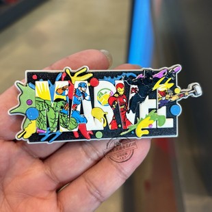 香港迪士尼乐园纪念品 漫威英雄美国队长钢铁侠卡通冰箱软磁性贴