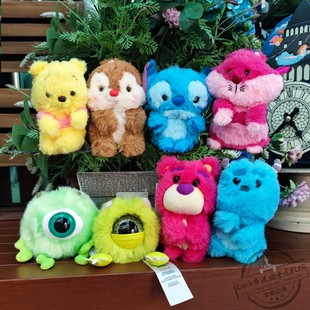 香港迪士尼包挂件维尼苏利文史迪奇大眼仔草莓熊蒂蒂毛绒绒钥匙扣