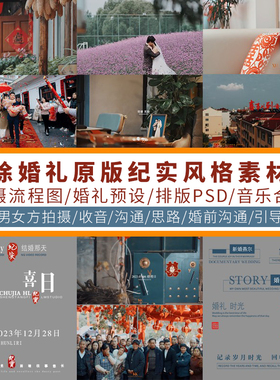 2024徐徐纪实 婚礼跟拍 温情氛围 LUT预设胶片调色PR滤镜排版字体