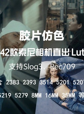 索尼Lut 42款胶片色 含2383/3514/5207/5219等 支持Lut机内直出