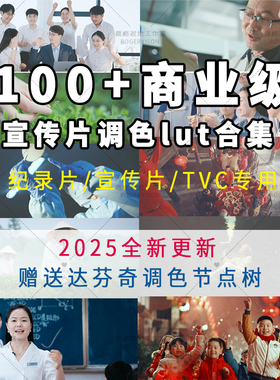 广告TVC 宣传片电影故事胶片高质量风格化LUT预设 达芬奇视频调色