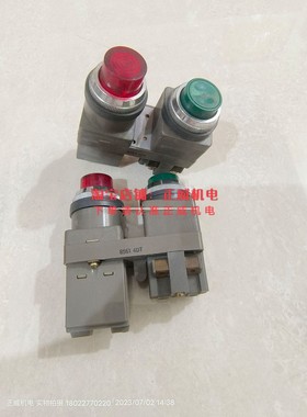 idec和泉带灯双头按钮开关ABBN 8561 4DT红绿色 1a1b 220v/6.3V