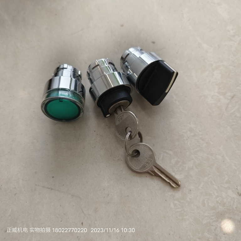 按钮开关头部绿色带灯ZB2BW33C带钥匙ZB2BG2C两档ZB2BD2C