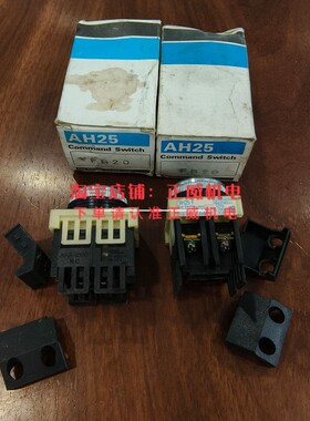 老款日本FUJI富士黑色双触头按钮AH25FB20 2No AHX290常开触点