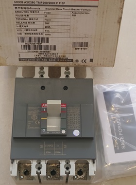 ABB断路器MCCB A2C250 TMF200/2000 F F 3P订货号1SDA066778R1
