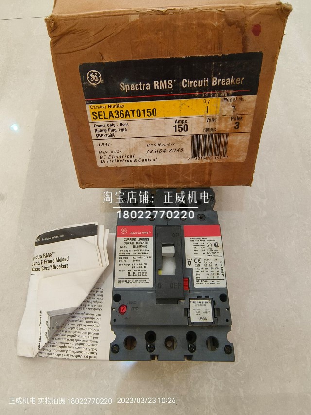 Record Plus通用GE美国产塑壳断路器SELA36AT0150  3P 150A
