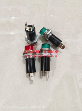 TAIWAN台湾产老款电木凸头指示灯红色绿色灯座安装孔16mm氖泡220V